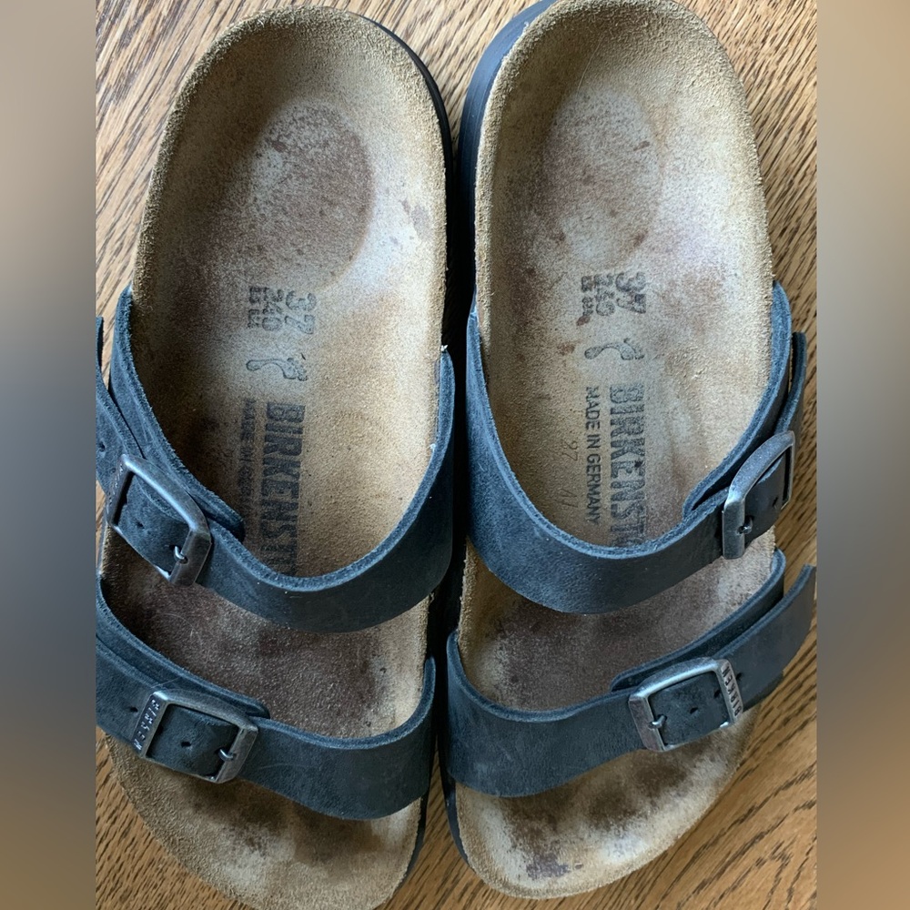 Birkenstock Sierra CT Women’s Size 37 or US 7 Black Oiled Leather Sandal - Picture 9 of 15